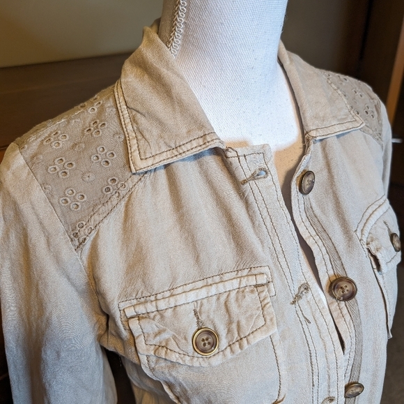 MAURICES Linen Boho BOXY Jacket - Picture 2 of 14